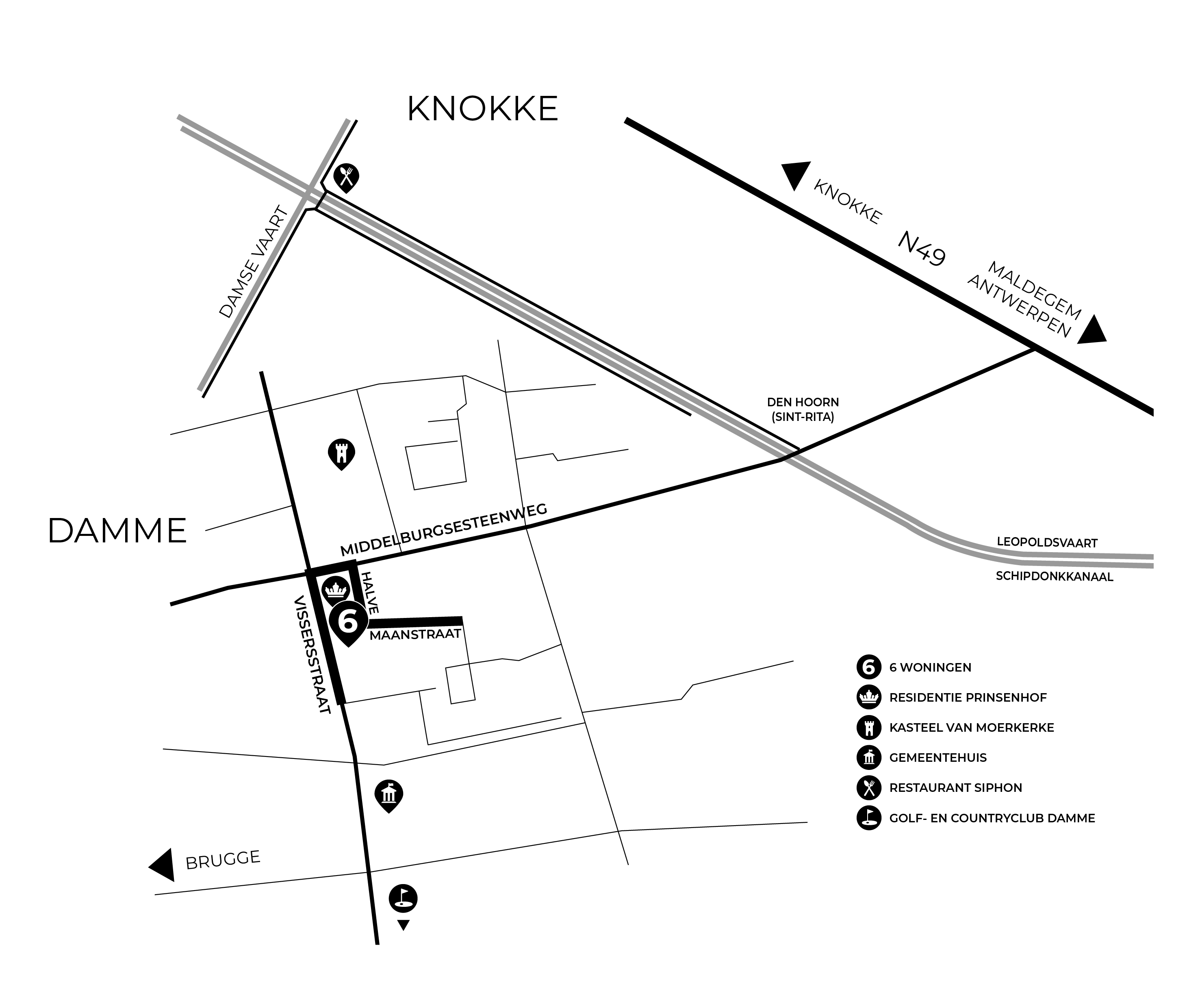 Plan Urban villa's Damme - Moerkerke